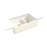 Kohler - Whitehaven Smart Divide 35-3/4'' undermount double-bowl farmhouse kitchen sink - Biscuit