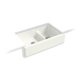 Kohler - Whitehaven Smart Divide 35-3/4'' undermount double-bowl farmhouse kitchen sink - Dune