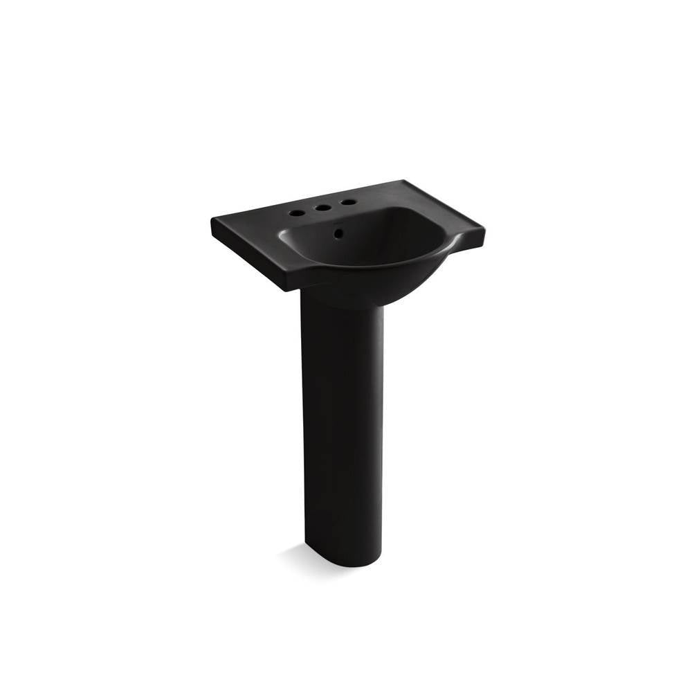 Kohler - Veer 21'' rectangular pedestal bathroom sink - Black