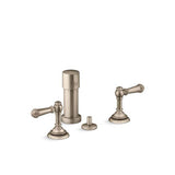 Kohler - Artifacts Widespread bidet faucet with lever handles - Vibrant Brushed Bronze