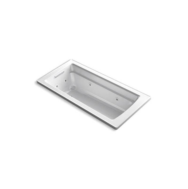 Kohler - Archer 66'' x 32'' drop-in heated whirlpool bath - White