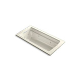 Kohler - Archer 66'' x 32'' drop-in heated whirlpool bath - Biscuit