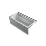 Kohler - Archer 66'' x 32'' alcove whirlpool bath with Bask heated surface, left drain - Ice Grey
