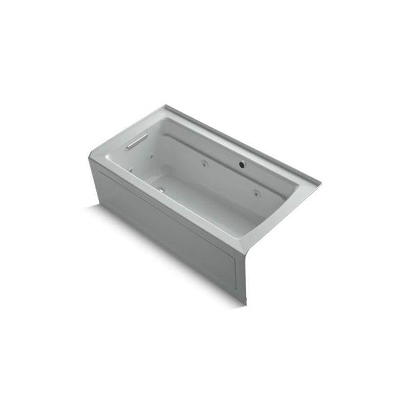 Kohler - Archer 60'' x 32'' alcove whirlpool bath with Bask heated surface, alcove left drain - Ice Grey