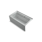 Kohler - Archer 60'' x 32'' alcove whirlpool bath with Bask heated surface, alcove left drain - Ice Grey