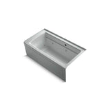 Kohler - Archer 60'' x 32'' alcove whirlpool bath with Bask heated surface, right drain - Ice Grey
