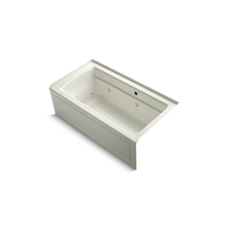Kohler - Archer 60'' x 32'' alcove whirlpool bath with Bask heated surface, right drain - Biscuit