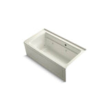 Kohler - Archer 60'' x 32'' alcove whirlpool bath with Bask heated surface, right drain - Biscuit