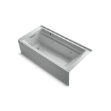 Kohler - Archer 72'' x 36'' alcove whirlpool bath with Bask heated surface, left drain - Ice Grey