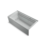 Kohler - Archer 72'' x 36'' alcove whirlpool bath with Bask heated surface, right drain - Ice Grey