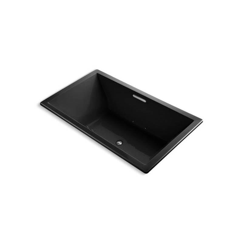 Kohler - Underscore 72'' x 42'' drop-in Heated BubbleMassageE air bath with Bask heated surface - Black