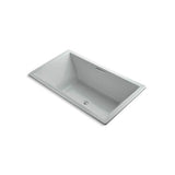 Kohler - Underscore 72'' x 42'' drop-in Heated BubbleMassageE air bath with Bask heated surface - Ice Grey