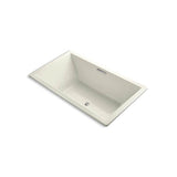 Kohler - Underscore 72'' x 42'' drop-in Heated BubbleMassageE air bath with Bask heated surface - Biscuit