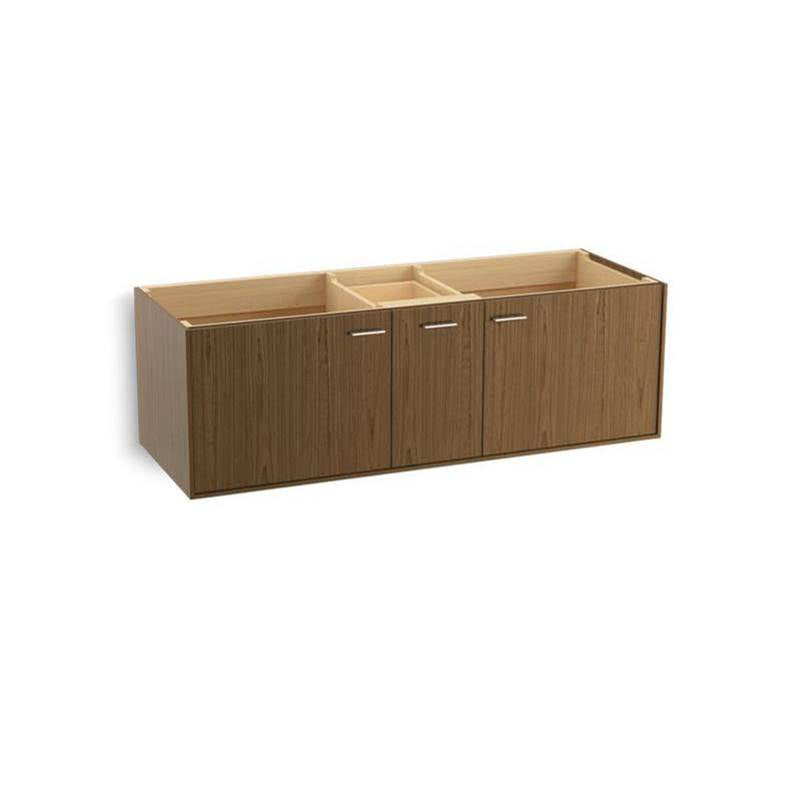 Kohler - Jute 60'' wall-hung bathroom vanity cabinet - Walnut Flax