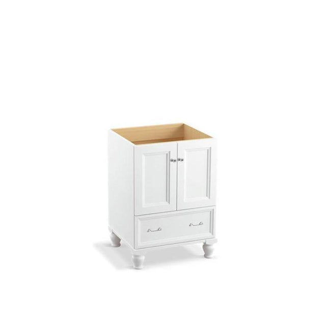 Kohler - Damask 24'' bathroom vanity cabinet with furniture legs, 2 doors and 1 drawer - Linen White