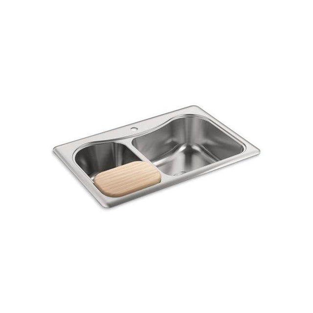 Kohler - StaccatoE 33'' top-mount double-bowl kitchen sink - Stainless Steel