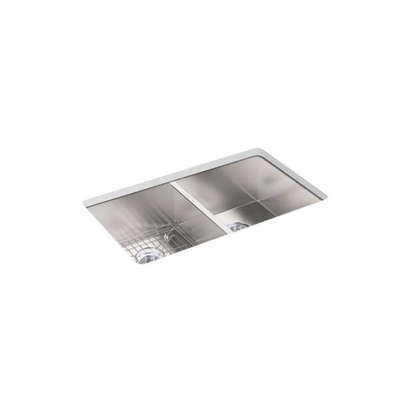 Kohler - VaultE 33'' top-/undermount double-bowl kitchen sink - Stainless Steel