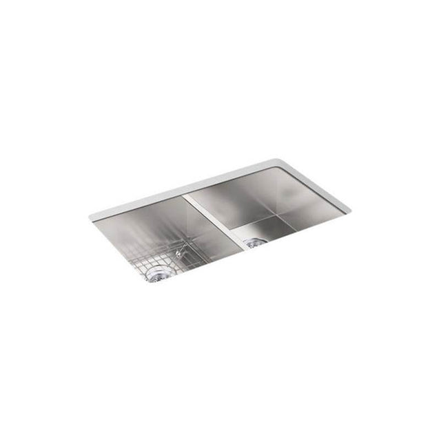 Kohler - VaultE 33'' top-/undermount double-bowl kitchen sink - Stainless Steel