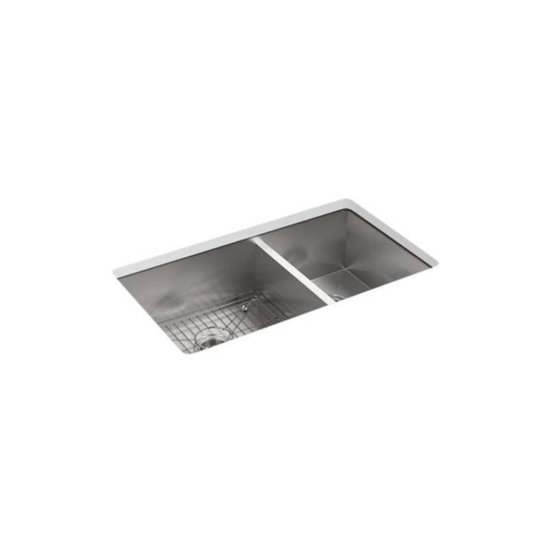 Kohler - VaultE 33'' top-/undermount double-bowl kitchen sink - Stainless Steel