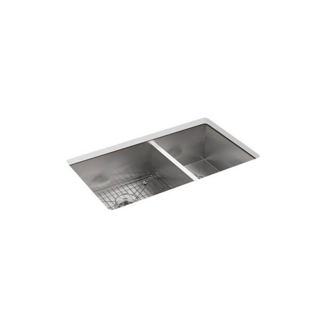 Kohler - VaultE 33'' top-/undermount double-bowl kitchen sink - Stainless Steel