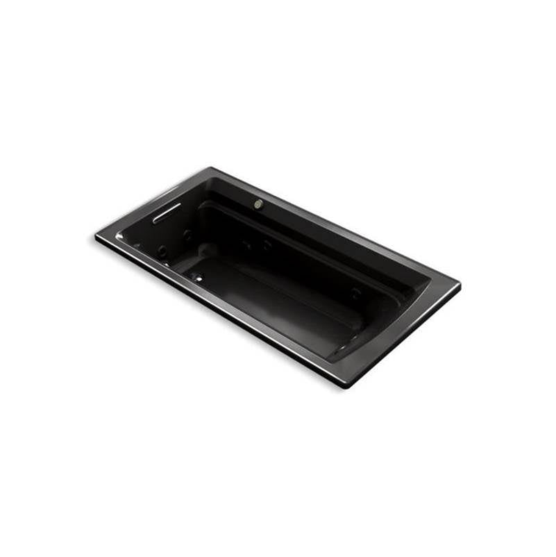 Kohler - Archer 72'' x 36'' drop-in Heated BubbleMassageE air bath and whirlpool - Black