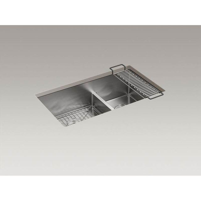 Kohler - Strive Smart Divide 32'' undermount double-bowl kitchen sink - Stainless Steel