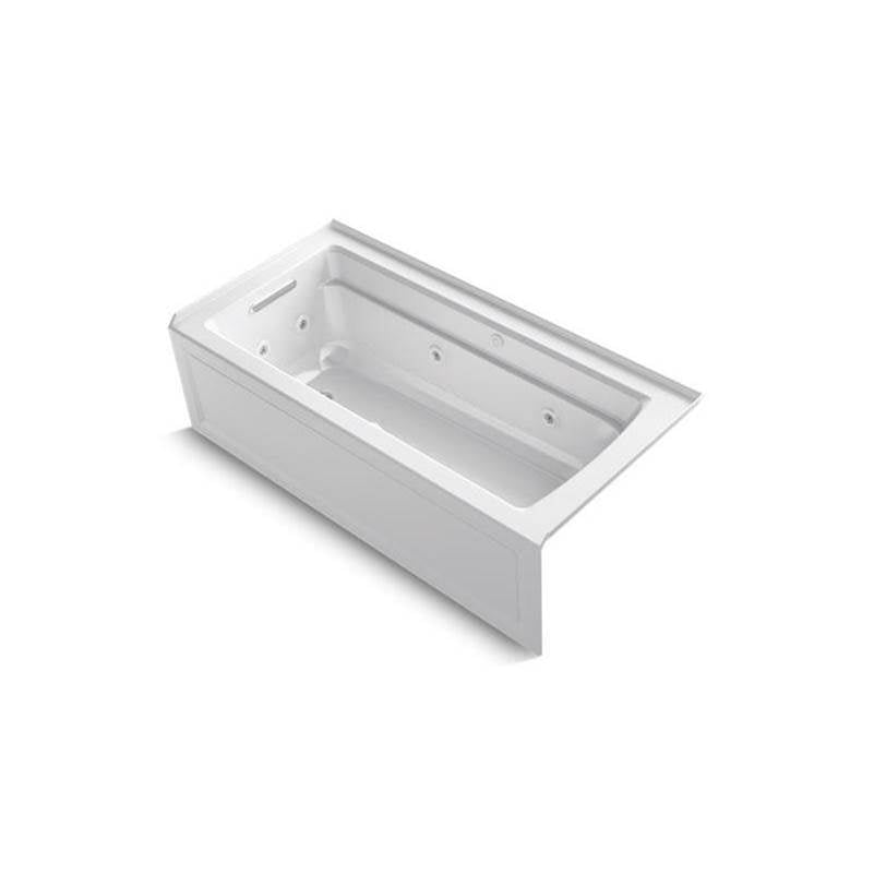 Kohler - Archer 66'' x 32'' alcove Heated BubbleMassageE air bath and whirlpool, left drain - White