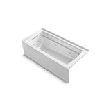Kohler - Archer 66'' x 32'' alcove Heated BubbleMassageE air bath and whirlpool, left drain - White