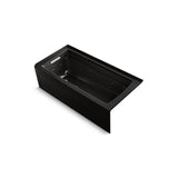 Kohler - Archer 66'' x 32'' alcove Heated BubbleMassageE air bath and whirlpool, left drain - Black