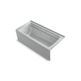 Kohler - Archer 66'' x 32'' alcove Heated BubbleMassageE air bath and whirlpool, left drain - Ice Grey