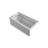 Kohler - Archer 66'' x 32'' alcove Heated BubbleMassageE air bath and whirlpool, right drain - Ice Grey