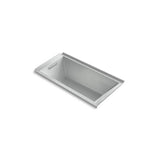 Kohler - Underscore 60'' x 30'' drop-in/alcove heated whirlpool bath, left drain - Ice Grey