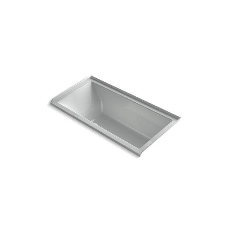 Kohler - Underscore 60'' x 30'' alcove Heated BubbleMassageE air bath, right drain - Ice Grey