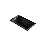Kohler - Underscore 60'' x 30'' alcove Heated BubbleMassageE air bath with whirlpool, left drain - Black