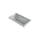 Kohler - Underscore 60'' x 30'' alcove Heated BubbleMassageE air bath with whirlpool, left drain - Ice Grey