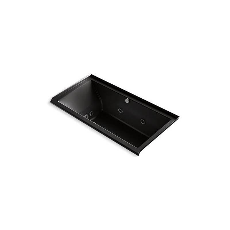Kohler - Underscore 60'' x 30'' alcove Heated BubbleMassageE air bath with whirlpool, right drain - Black