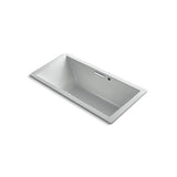 Kohler - Underscore 72'' x 36'' drop-in Heated BubbleMassageE air bath with Bask heated surface - Ice Grey