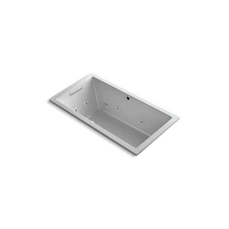 Kohler - Underscore 60'' x 32'' drop-in Heated BubbleMassageE air bath with whirlpool - Ice Grey
