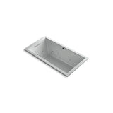 Kohler - Underscore 60'' x 32'' drop-in Heated BubbleMassageE air bath with whirlpool - Ice Grey