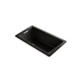 Kohler - Underscore 66'' x 36'' drop-in Heated BubbleMassageE air bath with whirlpool - Black