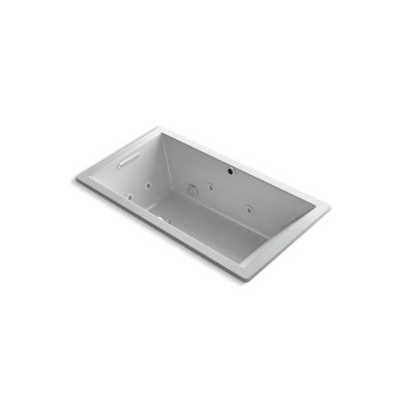 Kohler - Underscore 66'' x 36'' drop-in Heated BubbleMassageE air bath with whirlpool - Ice Grey