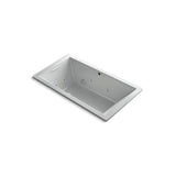 Kohler - Underscore 66'' x 36'' drop-in Heated BubbleMassageE air bath with whirlpool - Ice Grey