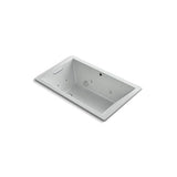 Kohler - Underscore 60'' x 36'' drop-in Heated BubbleMassageE air bath with whirlpool - Ice Grey