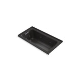 Kohler - Archer 60'' x 30'' alcove whirlpool bath with Bask heated surface, left drain - Black