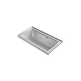 Kohler - Archer 60'' x 30'' alcove whirlpool bath with Bask heated surface, left drain - Ice Grey