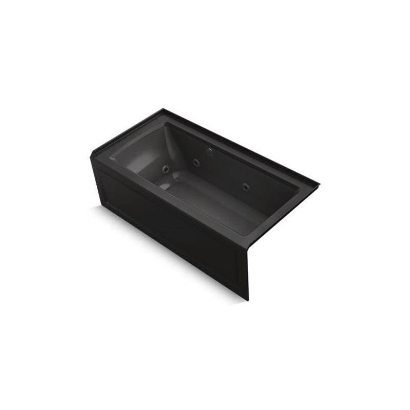 Kohler - Archer 60'' x 30'' alcove whirlpool bath with Bask heated surface, right drain - Black