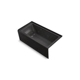 Kohler - Archer 60'' x 30'' alcove whirlpool bath with Bask heated surface, right drain - Black