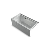 Kohler - Archer 60'' x 30'' alcove whirlpool bath with Bask heated surface, right drain - Ice Grey