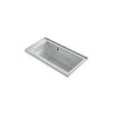 Kohler - Archer 60'' x 30'' alcove whirlpool bath with Bask heated surface, right drain - Ice Grey