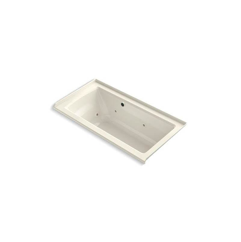 Kohler - Archer 60'' x 30'' alcove whirlpool bath with Bask heated surface, right drain - Biscuit
